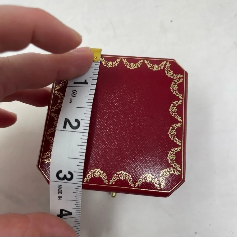 Cartier red gold ring empty box 3x3